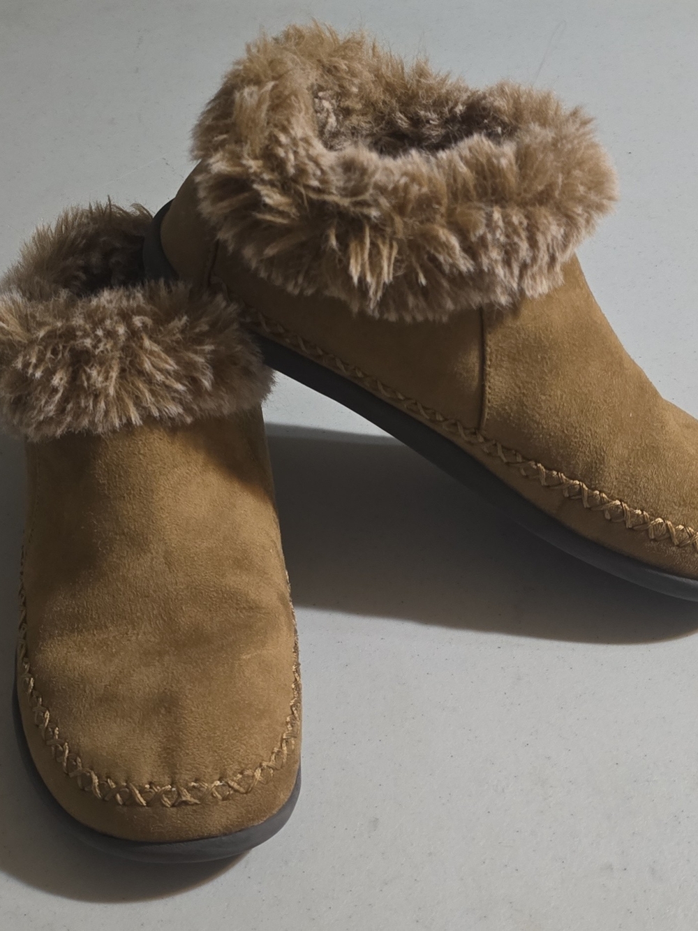 Cozy Faux-Fur Trim Slip-On Mules in Chestnut Magellan Outdoors